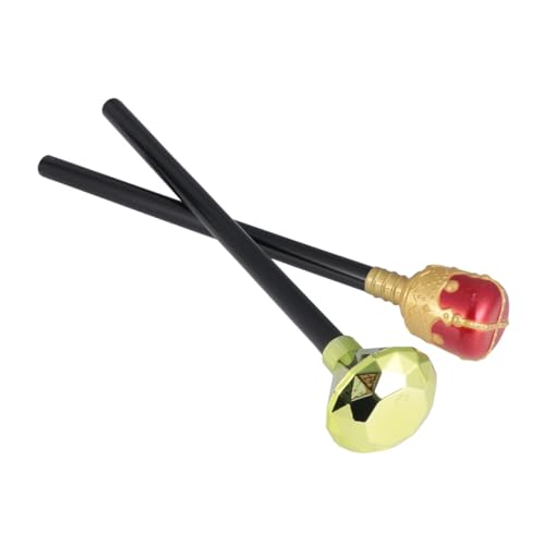 DIKACA 2 Stücke Teiliges Halloween Zauberstab aus Kunststoff Königliches Mittelalterliches mit und Langlebig Elegant für Kostüm Cosplay Bühnenauftritt und Maskenball von DIKACA