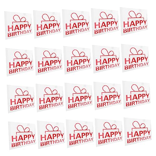 DIKACA 20 Stück Ballonaufkleber Happy Birthday Ballon Party Ballonaufkleber Ballon Paster Ballonzubehör Ballonaufkleber Partyaufkleber Ballonaufkleber Dekorative Aufkleber PVC Rot von DIKACA
