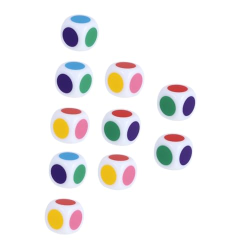 DIKACA 20 Stück Farbig Bedruckte Kinderwürfelspiel sechsseitige Spielwürfel Spiel interaktive Kind zählt pädagogisches Mathe-Lehrwürfel Acryl Colorful von DIKACA
