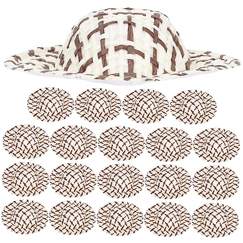 DIKACA 20 Stück Geflochtener Strohhut Winzig Puppe Mädchen Mini Dekorativer DIY-Hut Exquisites Hutdekor Kleiner Hut DIY Stütze Kleiner Hut Foto-Requisite Bastelhut Weben Stoff Coffee von DIKACA