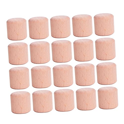 DIKACA Buchenblöcke Pädagogisches 20-teiliges Baustein-Spielzeug Für Kinder 3 cm Große Holzzylinder Für Bastelprojekte Tragbares Pädagogisches Spielzeug-Set von DIKACA