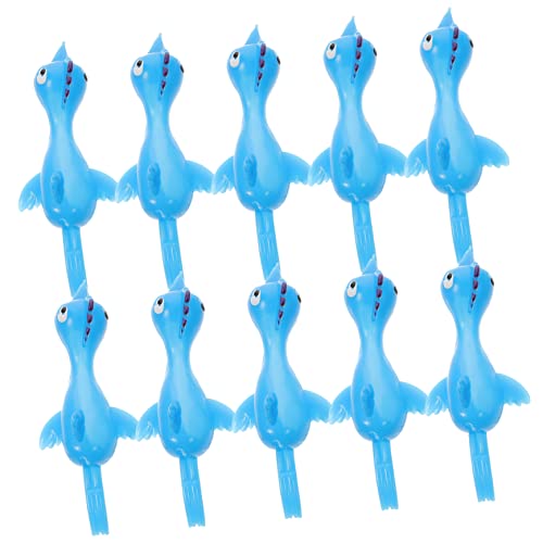 DIKACA 20 Stück Katapult-küken- Fliegendes Fingerspielzeug Cartoon-Huhn- Fingertiere Lustiges Kinderspiele Vinyl Sky-Blue von DIKACA