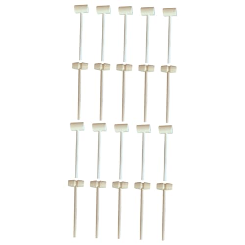 DIKACA 20 Stück Kleiner Hammer holzspielzeug Hammer holzspielsachen Spielzeughammer im Kindergarten Gadgets zappeln Mini-Hammer Kinderhammer Kinderschlägel hölzern Beige von DIKACA