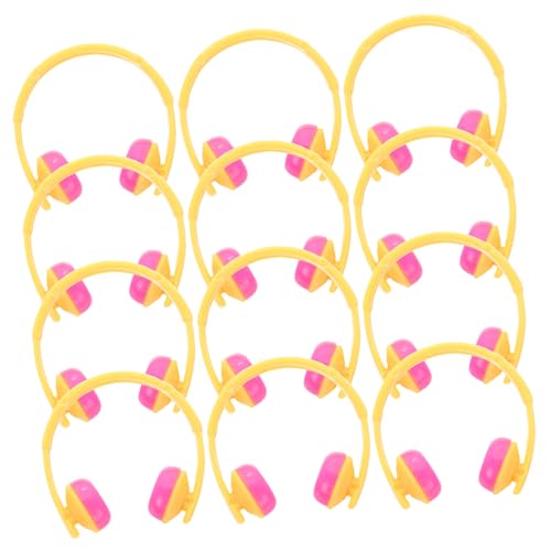 DIKACA 20 Stück Little Gelbe Entenkopfhörerzubehör Sicht Mini Form Figur Klein Hängend Bindestrich Puppenkopfhörer Für Puppenhaus Dekoration Puppenhaus-Headset Kopfhörer-Modell Plastik von DIKACA
