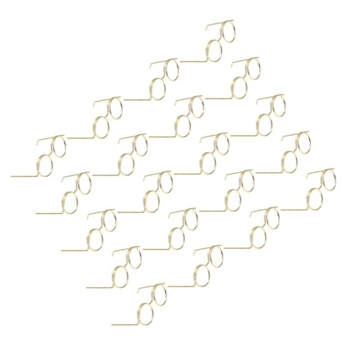 DIKACA 20 Stück Mini-brillenspielzeug Gläser Für Den Heimwerkerbedarf Umrandete Puppenbrille Entzückende Mini-Brille Minibrille Für Puppen Puppenbrillenverzierungen Golden Metall DIKACA 20 Stück Mini-brillenspielzeug Gläser Für Den Heimwerkerbedarf Umrandete Puppenbrille Entzückende Mini-Brille Minibrille Für Puppen Puppenbrillenverzierungen Golden Metall von DIKACA
