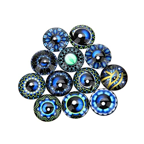 DIKACA 20 Stück Runder Glasfleck Runder Cabochon Aus Glas Schmuckaufnäher Flecken Schmuckmaterial Selber Machen Edelsteine glasaufkleber Blue DIKACA 20 Stück Runder Glasfleck Runder Cabochon Aus Glas Schmuckaufnäher Flecken Schmuckmaterial Selber Machen Edelsteine glasaufkleber Blue von DIKACA