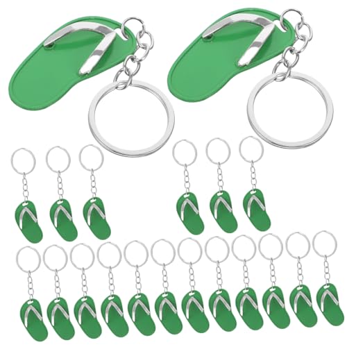 DIKACA 20 Stück Schlüsselanhänger Schlüsselanhänger Damen Schild Mini abnehmbar Perlen bescherung weihnachten ziernieten sakra Pantoffel-Form-Anhänger Strand Schlüsselanhänger Eva von DIKACA