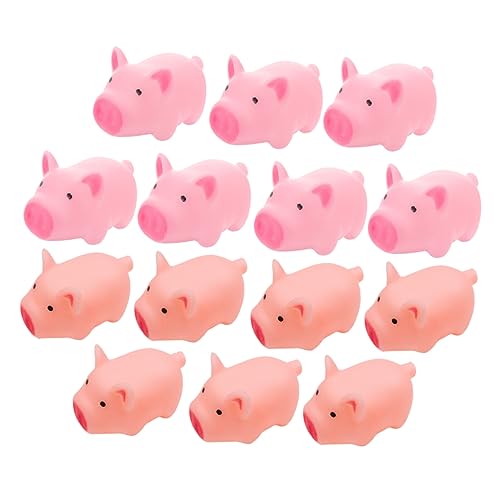 DIKACA 20st Mini Schreiendes Pig Cupcake Topper Stress Ball Rubber Piggy Bath Kids Sensory Stress Decompression Miniature Pig Figurines Prise Musik Kind Plastik Tier von DIKACA