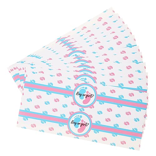 DIKACA 24 Stück Geschlecht offenbaren babyshowerparty bastelzeug Party Sticker geburtstagssticker The Craft -Geschlechtsaufkleber Aufkleber zum Aufdecken des Geschlechts Plastik Weiß von DIKACA