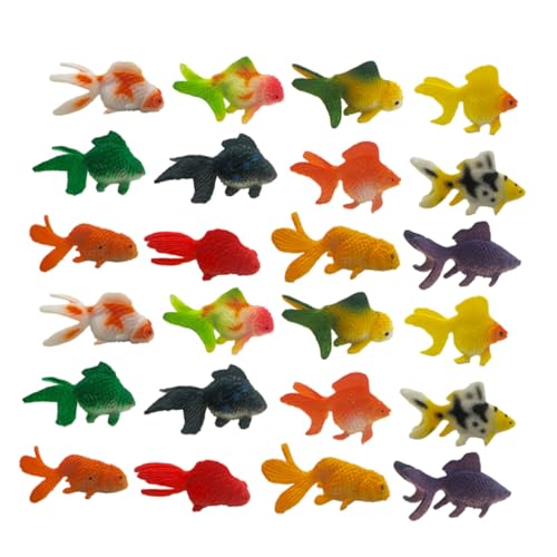 DIKACA 24 Stück PVC Goldfischmodell deko Tierfiguren realistische Fischfigur Schwimmende Aquarienfische Fischfigur aus Kunststoff Simulation Tierfigur Teich-Desktop-Ornamente Fisch Figur von DIKACA