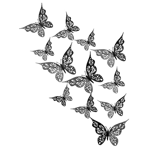 DIKACA 24 Stück Schmetterling Wandtattoo Schmetterlinge Aufkleber Wandtattoo Schmetterlinge Selber Machen 3D-Schmetterlings-Aufkleber DIY-wandtattoos Abziehen Und Aufkleben Black Papier DIKACA 24 Stück Schmetterling Wandtattoo Schmetterlinge Aufkleber Wandtattoo Schmetterlinge Selber Machen 3D-Schmetterlings-Aufkleber DIY-wandtattoos Abziehen Und Aufkleben Black Papier von DIKACA