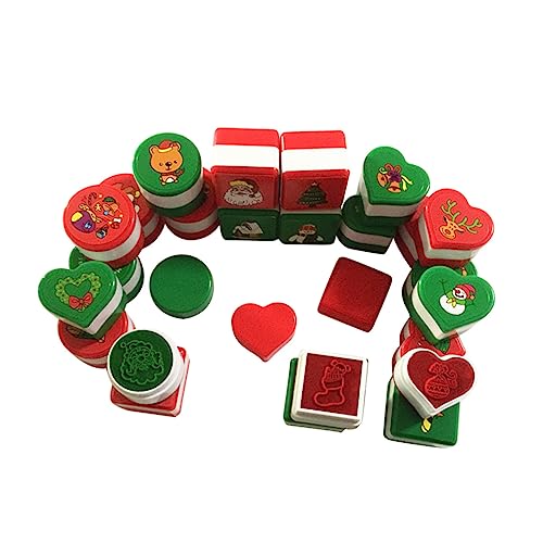 DIKACA 24St Spielset für Kinder Kidcraft-Spielset Stempel für Kinder Spielzeuge Kinderspielzeug Stampers Partygeschenke Weihnachtsstempel Karikatur Siegel einstellen von DIKACA