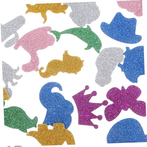 DIKACA 28 Stück Bunte Cartoon-Tier-staubaufkleber Aus Eva-Schaum Klebstoff Patch Schwarze Aufkleber Selbstklebende Aufkleber Klebrig Klebstoffpatches Aufkleber Eva von DIKACA