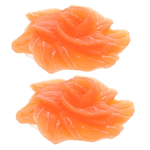 2st Simulation Lachs Gefälschte Lachsmodelle Dekorationen Für Sushi-Teller Naturgetreues Lachsdekor Künstlicher Lachs Simulation Essen Faux-Fleisch-Modell Lebensmittel Vorgeben PVC von DIKACA
