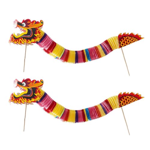 DIKACA 2St Tanzspielzeug aus Papier Dekorationen Drachen chinese new year chinesisch neujahr игрушки ziernieten hochzeitsdeko Handheld-Dekore chinesischer neujahrspapierdrache hölzern rot DIKACA 2St Tanzspielzeug aus Papier Dekorationen Drachen chinese new year chinesisch neujahr игрушки ziernieten hochzeitsdeko Handheld-Dekore chinesischer neujahrspapierdrache hölzern rot von DIKACA
