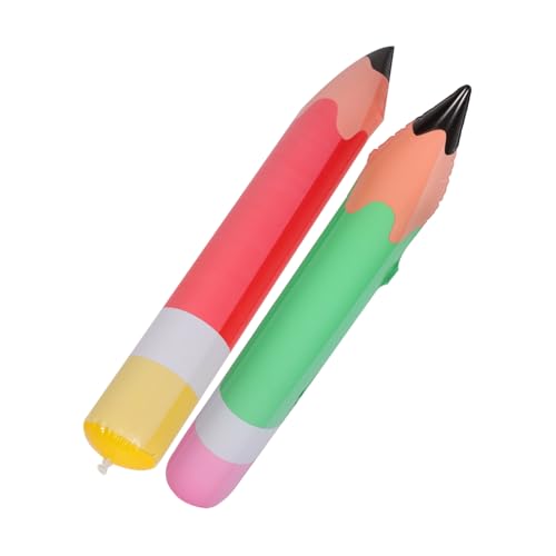 DIKACA 2Stücke Aufblasbare Bleistift Dekoration Jumbo Bleistift Für Geburtstagsfeiern Und Schulveranstaltungen Bleistiftballon Und Langlebig Und Auffällig von DIKACA