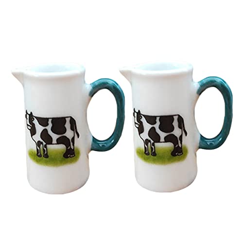 DIKACA 2Stücke Keramik Tassen Dekorative Mini Cups für Puppenhaus und Mini Zubehör Hochwertiges Keramikmaterial Mini Dekoration Realistische Gestaltung von DIKACA