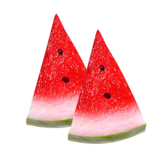 DIKACA 2Stücke Künstliche Wassermelonenscheiben Dekoration Realistische Fruchtscheiben Für Requisiten Ornamente Für Zuhause Geschäfte Und Kindergärten von DIKACA