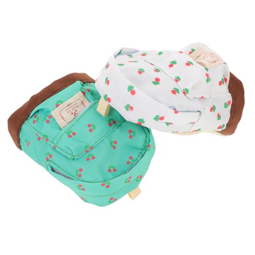 DIKACA 2Stücke Mini Rucksack Für Puppen Dekorative Mini Verzierung Und Weißes Blumendesign Für Szenen Und Puppenhäuser von DIKACA