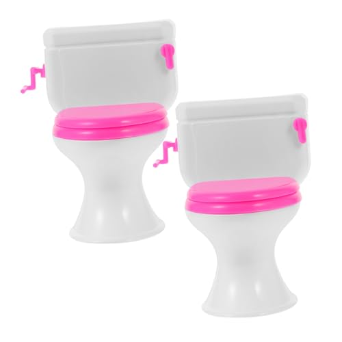 DIKACA 2Stücke Mini Toilette Für Simulierte Plastikspielzeug Toilette Für Rollenspiele Und Puppenhaus Zubehör Für Kleine von DIKACA
