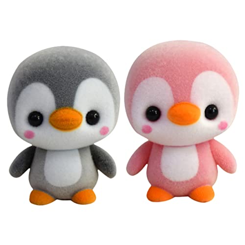 DIKACA 2Stücke Plüsch Pinguin Puppen Flocking Für Dekoration Für Schreibtisch Auto Zuhause Süßes Stofftier Und Zu Festen Oder Geburtstagen von DIKACA