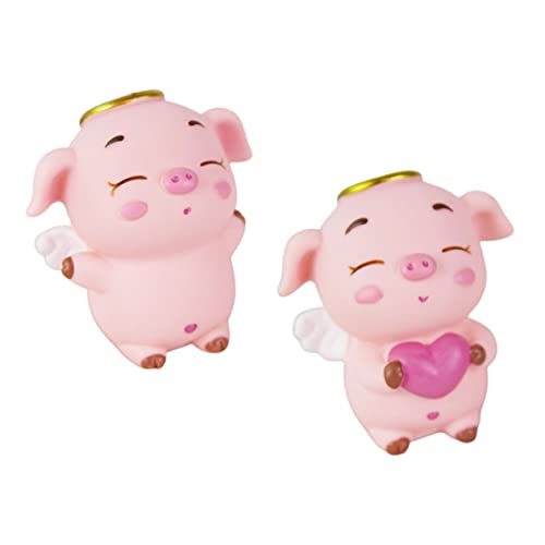 DIKACA 2Stücke Schweinefigur Kuchendekoration Lustige Schweinepuppen Kuchen Deko Chic Pig Figuren Ornament Für Geburtstagsfeiern Hochzeiten Und Besondere Anlässe von DIKACA