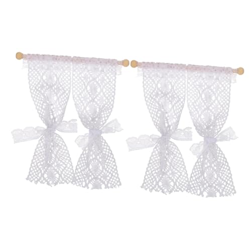 DIKACA 2Stücke Spitzenvorhang Puppenhaus Accessoires Elegante Simulation Gardinen für Mini Zimmer und Foto Requisiten für Dekoration und Kreative Szenen DIKACA 2Stücke Spitzenvorhang Puppenhaus Accessoires Elegante Simulation Gardinen für Mini Zimmer und Foto Requisiten für Dekoration und Kreative Szenen von DIKACA
