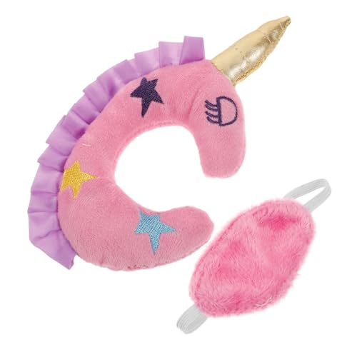 DIKACA 2pcs Puppe Koffer Gepäck Reise Zubehör Plüsch Mädchen Puppe Hals Kissen Augen Maske Für 18 Zoll Puppe Zubehör von DIKACA