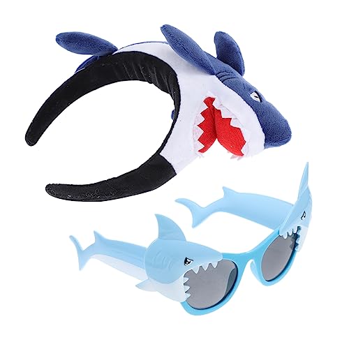 DIKACA 2St Hai-Stirnband-Brille Haifischflossenstirnband Haifischgl?serparty- Gef?lligkeiten - Kostümzubeh?r - Partybrille - Brille schnapsgläser Karikatur Requisiten Geschenk Kind Stoff von DIKACA