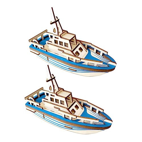 DIKACA 2st Rettungsboot-Puzzle Kinderspielzeug Spielzeuge Modelle Kinder Rätsel Flugzeugpuzzles Aus Holz Rettungsboot Aus Holz Bildungsmodell Dekorationen Perlmutt 3D Hölzern von DIKACA