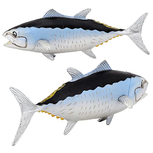 DIKACA 2st Simulierter Thunfisch - Miniatur Meerestiere Spielzeug Für Meerestiere Simulationsfischfigur Meerestiere Figur Spielzeug Aquariumdekorationen Haushalt Tiefseefisch Kind PVC von DIKACA