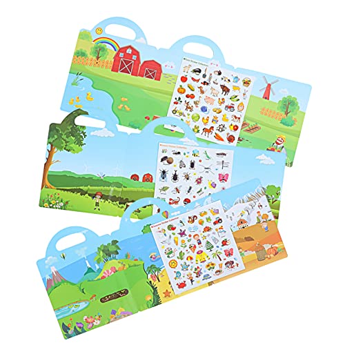 DIKACA 3 Sätze Stickerbuch für Aufkleber für Kleinkindspielzeug fensteraufkleber fenstersticker Aufkleber mit Stickerbuch Aufkleberbuch für von DIKACA