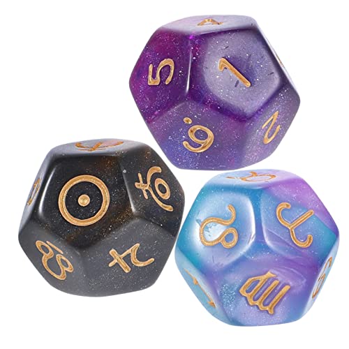 DIKACA 3 Stck. Würfelspiel Brettspiele Würfel Brettspiel Würfel polyedrische Würfel mehrseitige Würfel Acryl von DIKACA