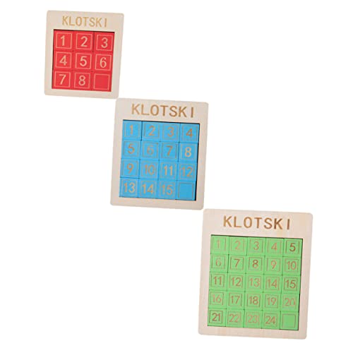 DIKACA 3 Stück Digitale Huarong-Straße interaktives Puzzle spielzeuge Pädagogisches Zahlenspielzeug Block Zahlenpuzzle- hölzern Holz Colorful von DIKACA