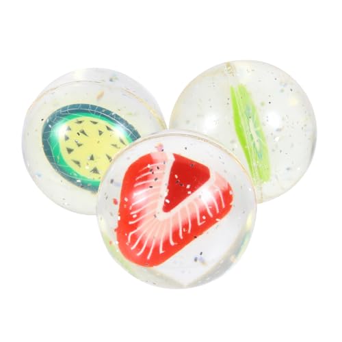 DIKACA 3 Stück Flummi hühner gieskanne kinderspielzeug Playtime funnytoys spielsachen für den Pool Hüpfbauer Fruchtiger Hüpfball Bildungsspielzeug fruchtige Hüpfbällchen Gummi von DIKACA