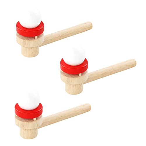DIKACA 3 Stück Gebläse Kinderspielzeug Blasenspielzeug Kinderball Kinderspiele Bälle Ausgewogenes Aufhängung Schwimmende Kugeln Lustige Schwebende Bälle Schlagball Hölzern von DIKACA