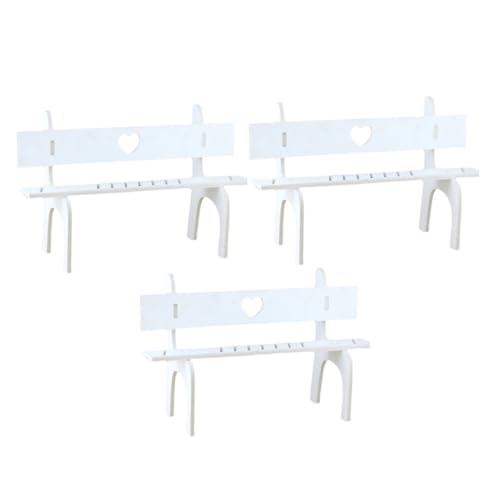 DIKACA 3 Stück Hängende Puppendekoration Stützständer Für Puppen Modern Unser Hoch Bankverzierung Stühle Kleine Stuhldekoration Puppenhocker Mit Langen Beinen Weiß Plastik von DIKACA