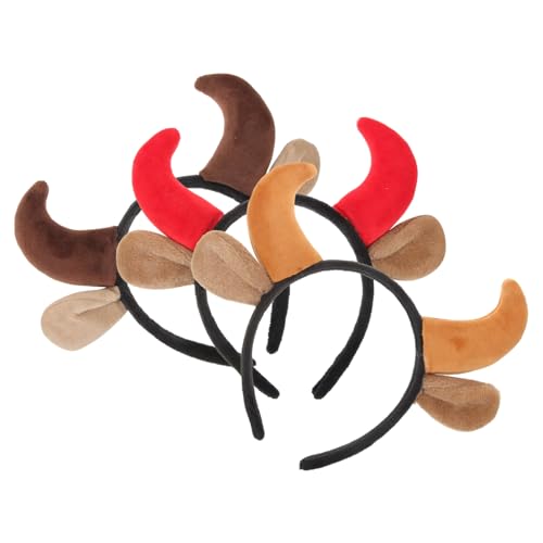 DIKACA 3 Stück Halloween Kuhhörner Haarband Ox Horn Kopfschmuck in Rot Dunkel und Hellbraun für Kostüm Party Karneval Modisches Halloween Zubehör DIKACA 3 Stück Halloween Kuhhörner Haarband Ox Horn Kopfschmuck in Rot Dunkel und Hellbraun für Kostüm Party Karneval Modisches Halloween Zubehör von DIKACA