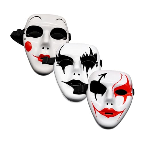 DIKACA 3 Stück Handbemalte Halloween Cosplay Masken mit Riemen Vielseitige Kostümaccessoires für Theater Maskenball Fasching und Party Passend für Erwachsene und Jugendliche DIKACA 3 Stück Handbemalte Halloween Cosplay Masken mit Riemen Vielseitige Kostümaccessoires für Theater Maskenball Fasching und Party Passend für Erwachsene und Jugendliche von DIKACA