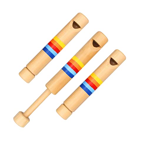 DIKACA 3 Stück Holzflöte ziehen Spielzeugflöte Musikinstrumente für Kleinkinder Kinderflöte kinderinstrumente musikinstrumente Musikspielzeug für für hölzern von DIKACA