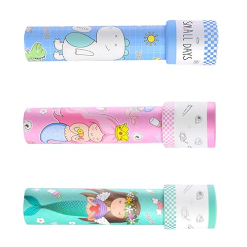 DIKACA 3 Stück Kaleidoskop kinderzimmer zubehör Party für Educational Toys Kinderzimmer-Accessoire Kinderkognitionsspielzeug Lernspielzeug für Papierrohr von DIKACA