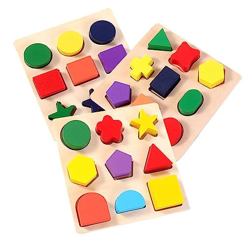 DIKACA 3 Stück Kleinkindpuzzle Für Die Frühe Bildung Kinderspielzeug Erkennungsformblock Kleinkind -rätsel Formerkennungsspielzeug Shape-Matching-Spiel Hölzern DIKACA 3 Stück Kleinkindpuzzle Für Die Frühe Bildung Kinderspielzeug Erkennungsformblock Kleinkind -rätsel Formerkennungsspielzeug Shape-Matching-Spiel Hölzern von DIKACA