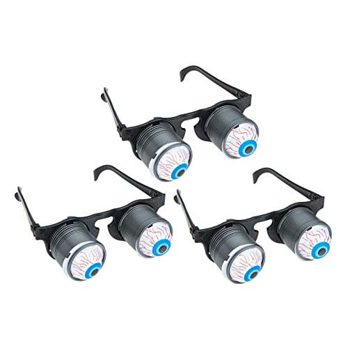 DIKACA 3 Stück Streichquellen lustige Neuheitsaugen Knebelgeschenke Frühling Augapfel Brille schnapsgläser lustige Brillen Halloween schmückt Halloween Augapfelbrille Plastik Black von DIKACA