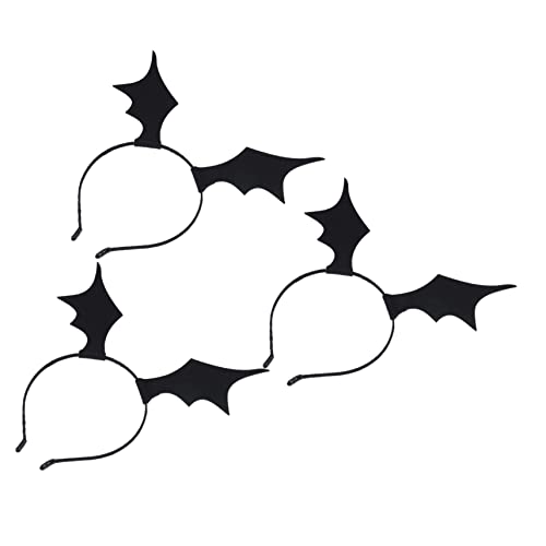 DIKACA 3 Stück Teiliges Halloween Fledermausflügel Stirnband Schwarz Haarschmuck mit Flexiblem Haarreifen für Damen Mädchen und Party Kostüm Zubehör von DIKACA