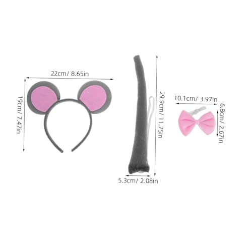 DIKACA 3 Stück Teiliges Kostüm Set mit Grauen Ohr Haarreif und Schleife Weiches Stirnband für Damen und Mädchen Bequemes Tierkostüm Zubehör für Halloween Karneval und Partys DIKACA 3 Stück Teiliges Kostüm Set mit Grauen Ohr Haarreif und Schleife Weiches Stirnband für Damen und Mädchen Bequemes Tierkostüm Zubehör für Halloween Karneval und Partys von DIKACA