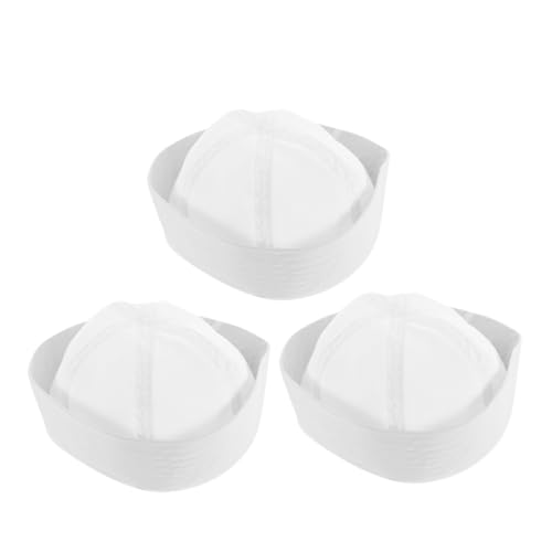 DIKACA 3 Stück Weiße Kapitänsmützen aus Atmungsaktivem Material Klassische Nautische Designs für Erwachsene und Komfortable Leichte Seemannshüte für Familienfeste und Kostümpartys DIKACA 3 Stück Weiße Kapitänsmützen aus Atmungsaktivem Material Klassische Nautische Designs für Erwachsene und Komfortable Leichte Seemannshüte für Familienfeste und Kostümpartys von DIKACA