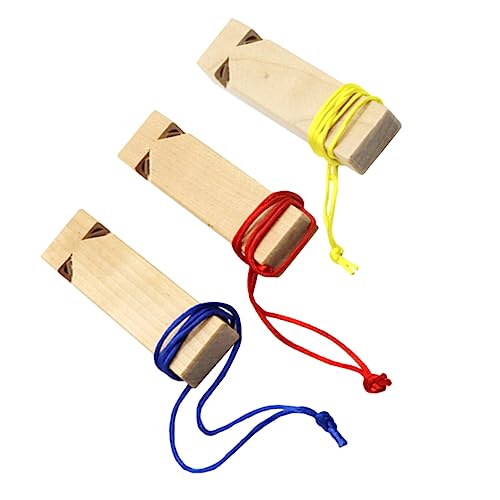 DIKACA Zugpfeife Für Erwachsene 3 Stück Holzzugpfeifen Für Kinder Musikspielzeug Einzigartiges Farbseil Zufällige Farbe von DIKACA