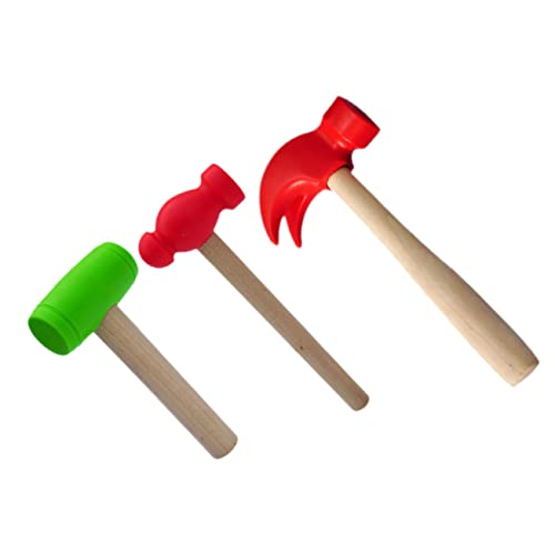 DIKACA 3 Stück simulierter Kleiner Holzhammer Hammerspielzeug hämmern Schlaghammer vorgeben, Hämmer zu Kinderspielzeug Plastik von DIKACA