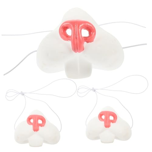 DIKACA 3 Stücke Hasennase drinnen Zubehör realistisch Hey Halloween Masken halloweenmaske Halloween-Maske Gesichtsmaske austauschbare Kaninchenstütze Simulations-Kaninchen-Requisite Vinyl von DIKACA