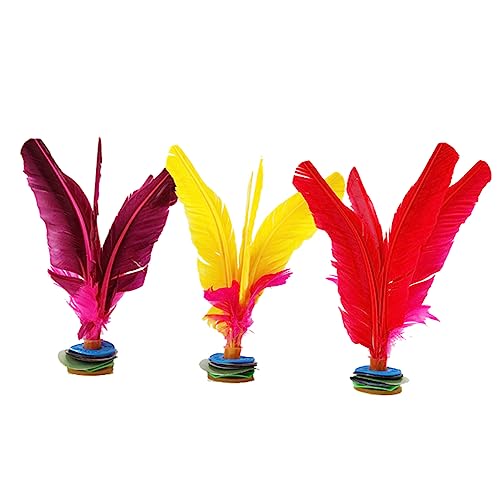 DIKACA 3 Stücke Kicking Shuttlecock Spiel Kick Shuttlecocks Shuttlecock Kick Shuttlecocks Badminton Übung Hacky Shuttle Cocks Chinesischen Kicking Shuttlecock von DIKACA